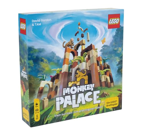 Dotted Games - Monkey Palace: Ein LEGO Brettspiel – Stein auf Stein zum prächtigsten Palast! Lustiges Familien-Baustein-Spiel für Kinder und Erwachsene - Alter 10+, 2-4 Spieler, 45 Minuten pro Partie von Bezzerwizzer