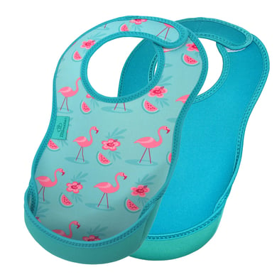 Bibetta Neopren-Lätzchen UltraBib® Flamingos / Türkis, 2 Stück von Bibetta®