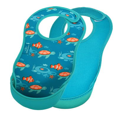 Bibetta Neopren-Lätzchen UltraBib® Tropischer Fisch / Türkis, 2 Stück von Bibetta®