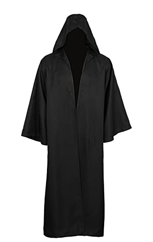 Erwachsenen-Umhang für Jedi-Robe, Kapuzenumhang, Halloween, Weihnachten, Party, Cosplay, Kostüm, Vampir-Umhang, Tunika, Kapuzenuniform, Schwarz , XXL von Bichingda