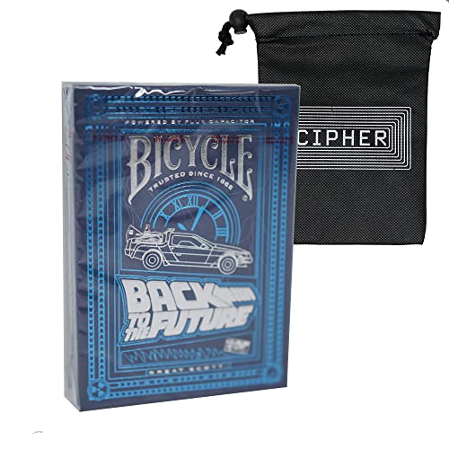 Bicycle Back To The Future Spielkarten – Karten in Poker-Größe – inklusive Cipher Spielkarten-Tasche von Bicycle and Cipher Playing Cards