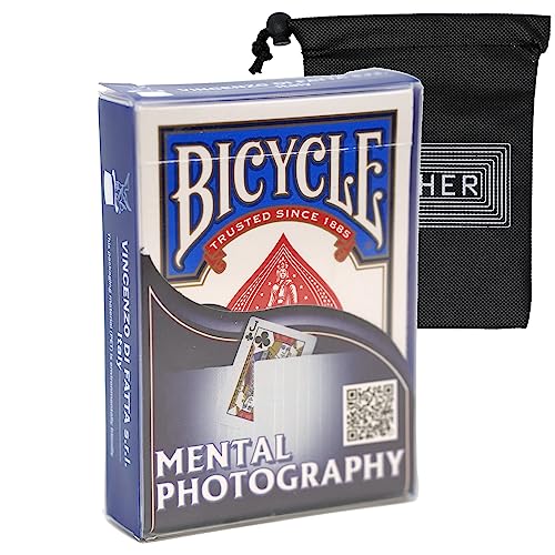 Bicycle Mental Photography Magic Trick Deck - Amazing Easy Beginner Card Magic Trick - Includes Cipher Playing Cards Bag (Blue) von Bicycle and Cipher Playing Cards