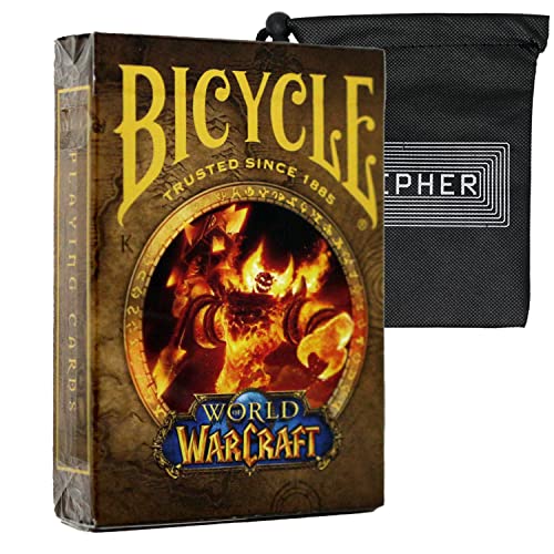 Bicycle World of Warcraft Spielkarten - Offizielles Custom WoW Poker Deck - Inklusive Cipher Spielkarten Tasche (Gelb) von Bicycle and Cipher Playing Cards