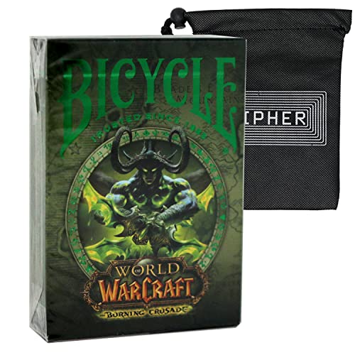 Bicycle World of Warcraft Spielkarten - Offizielles Custom WoW Poker Deck - Inklusive Cipher Spielkarten Tasche (Grün) von Bicycle and Cipher Playing Cards