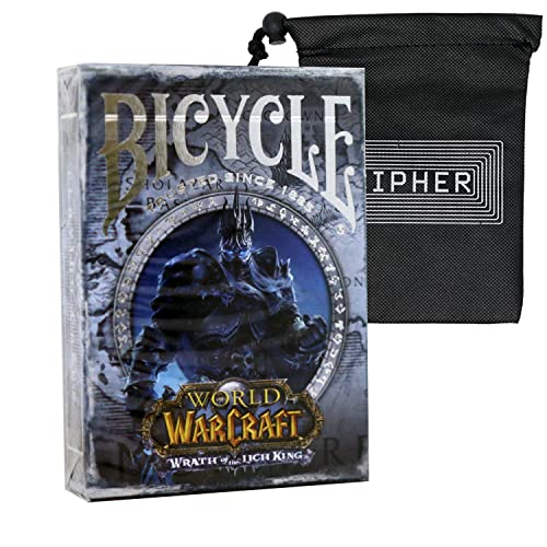 Bicycle World of Warcraft Spielkarten - Offizielles Custom WoW Poker Deck - Inklusive Cipher Spielkarten Tasche (Blau) von Bicycle and Cipher Playing Cards