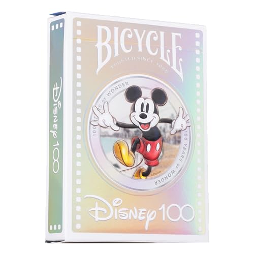 BIcycle Disney Limited Edition 100 Year Anniversary Spielkarten – Holografische Folie – mit 20+ ikonischen Disney-Figuren, Silber von Bicycle