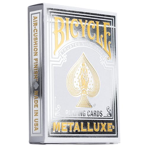 Bicycle Metalluxe Silver Playing Cards - Premium Metal Foil Finish - Poker Size von Bicycle