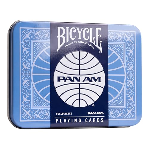 Bicycle Pan Am Air Spielkarten mit Reisedose, Premium-Pokergröße für Kartenspiele, klassisches Pan Am-Design mit ikonischen Zielen wie London, Ägypten und Hawaii, 2 Stück von Bicycle