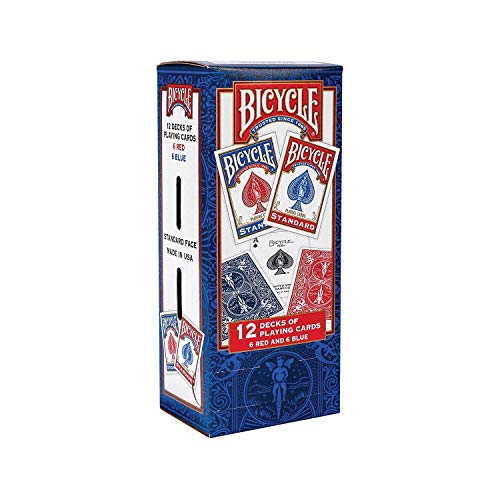 USPCC Spielkarten Bicycle 808 par 12 (6 blaus / 6 rots) von Bicycle