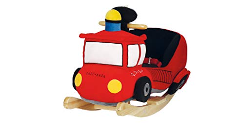 Bieco Plüsch Schaukeltier Feuerwehr Auto | Kinder Schaukelstuhl | Sicherheitsgurt | Baby Schaukel | Schaukel Kleinkind | Schaukeltier Baby Zimmer | Baby Schaukelwippe ab 9 Monate | Schaukelpferd Holz von Bieco