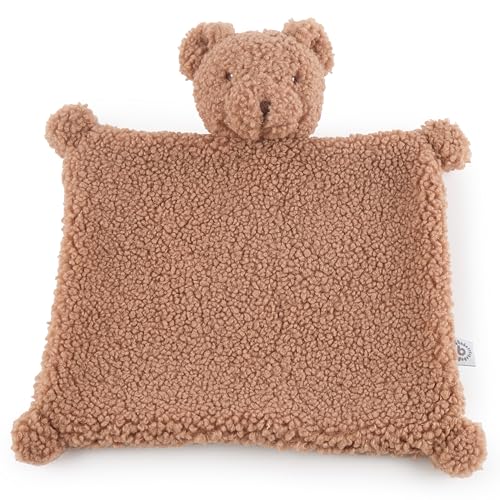 Bieco Schmusetuch Bär Mika | Ab Geburt | Schnuffeltuch Teddybär Baby aus Bouclé | Geschenk Geburt Schlummerbär | Baby Kuscheltier Schmusetuch Baby Teddy Geschenk zur Geburt Neugeborenen Kuscheltuch von Bieco