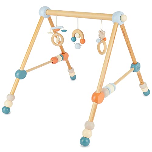 Bieco Spieltrapez höhenverstellbar | Spielbogen Baby Holz | Spielebogen Holz Baby | Spieltrapez Holz | Baby Mobile Holz | Activity Center Baby Gym | Holzspielzeug Baby | Baby Spielzeug | Bär Design von Bieco