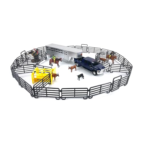 Big Country Toys 56-teiliges PBR Rodeo Spielset - Cowboy Spielzeug für Kinder - Spielfiguren & Spielsets von Big Country Toys