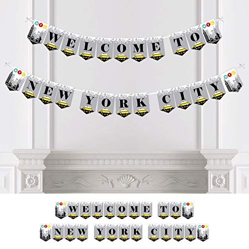 Big Dot of Happiness NYC Cityscape – New York City Party Wimpelkette – Partydekoration – Welcome to New York City von Big Dot of Happiness