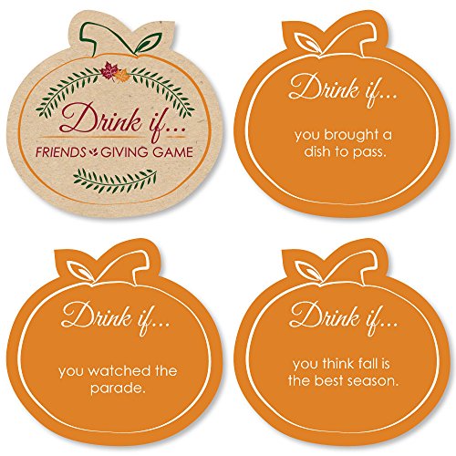 Drink If Game – Friends Thanksgiving Feast – Friendsgiving Party Game – 24 Stück von Big Dot of Happiness