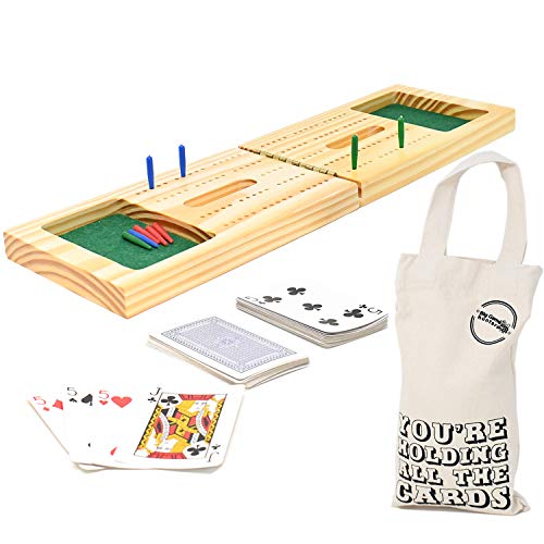 Big Game Hunters Premium Faltbares Cribbage-Brett-Set mit Heringen und Karten, Reise-Kinderbett in einer praktischen Tasche, komplettes tragbares Cribbage-Spiel für Familienspaß und Unterhaltung von Big Game Hunters