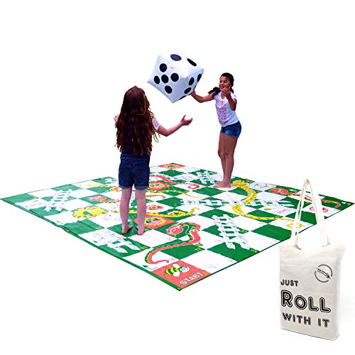 Garden Games Großes Schlangen und Leitern-Spiel, Kunststoffmatte, 3 x 3 m von Big Game Hunters