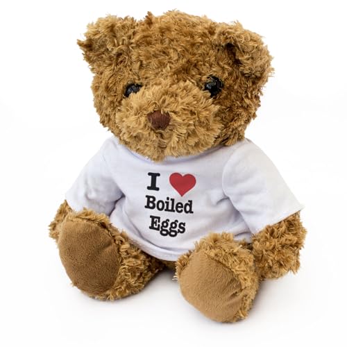 Big Red Egg Teddybär mit Aufschrift "I Love Boiled", niedlich, weich, kuschelig, bezaubernd, Geschenk von Big Red Egg