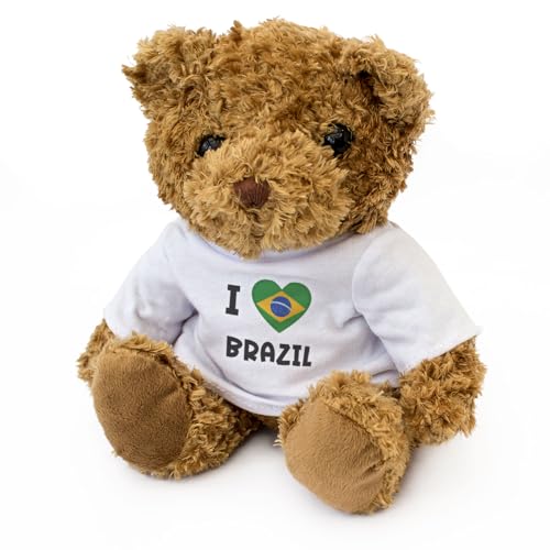 Big Red Egg Teddybär mit Aufschrift "I Love Brasilien", niedlich, weich, kuschelig, bezaubernd, Geschenk von Big Red Egg