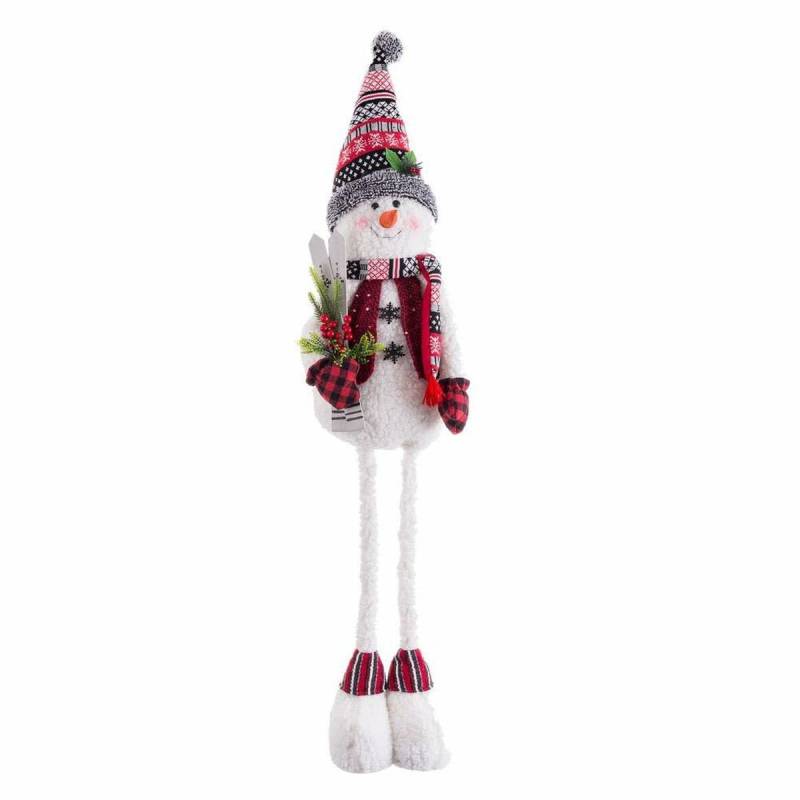 Christmas bauble Multicolour Metal Fabric Snow Doll 38 x 25 x 142 cm von BigBuy Christmas