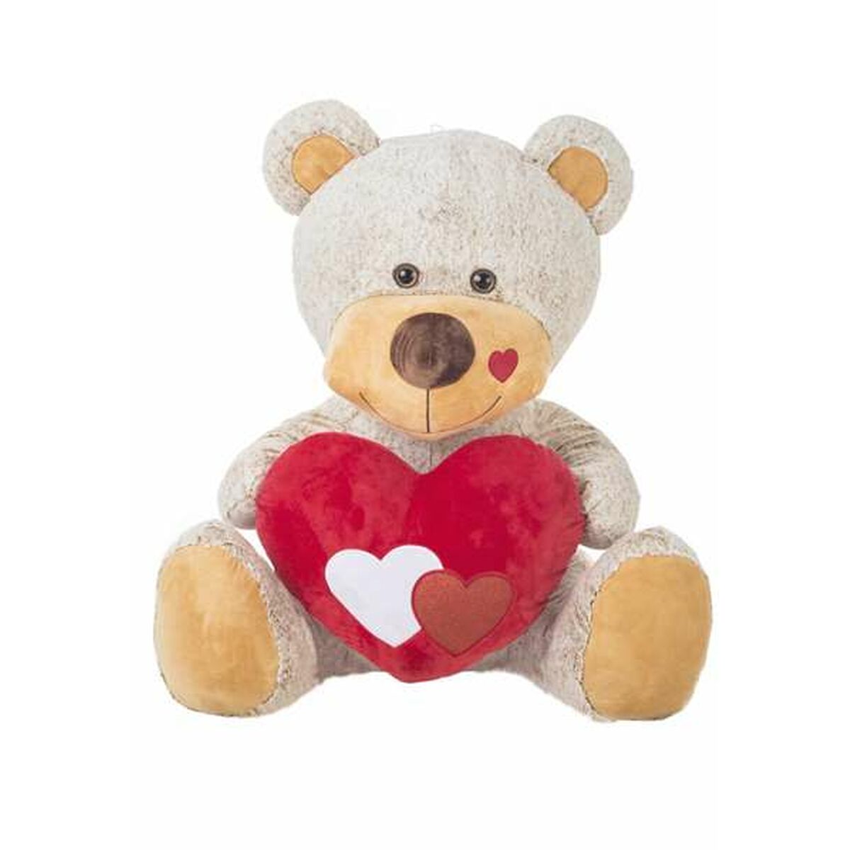 Fluffy toy Beige Bear Heart 110 cm von BigBuy Fun