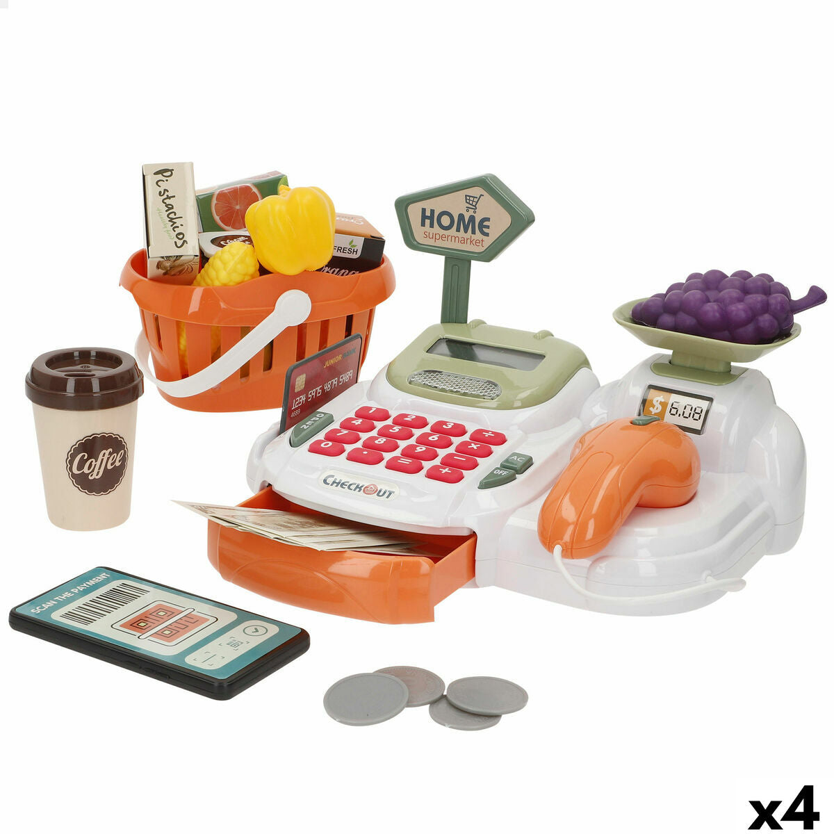 Spielzeug-Registrierkasse 23 x 14 x 17 cm 4 Stück Spielzeug-Registrierkasse 23 x 14 x 17 cm 4 Stück von BigBuy Kids