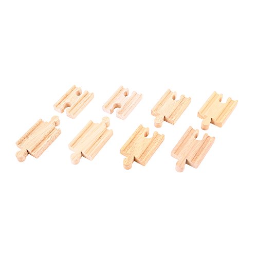 Bigjigs Rail Holzschienen Gerade 5,5cm (Pack von 8) von Bigjigs Rail