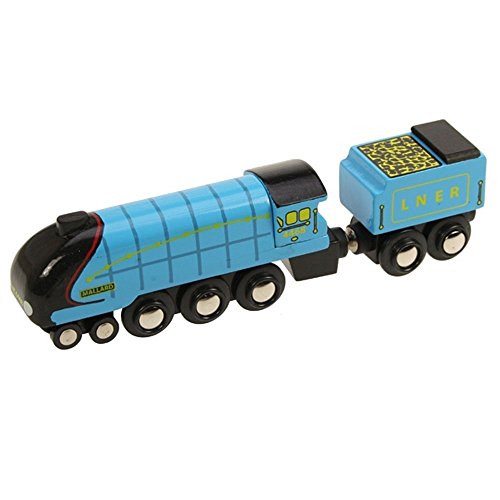 Bigjigs Schiene holz replik Mallard lokomotive + 3 tracks von Bigjigs Rail