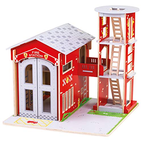 Bigjigs Spielzeug Holz Stadt Feuerwache Spielset von Bigjigs Toys