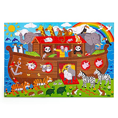 Bigjigs Spielzeug Kinderholz Arche Noah Boden Puzzle (48 Stück) von Bigjigs Toys