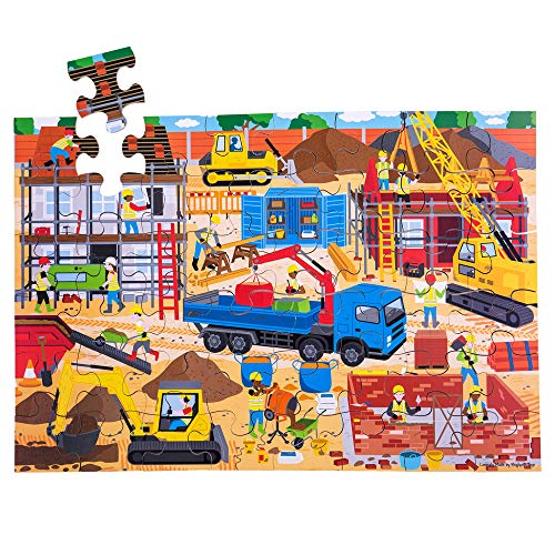 Bigjigs Spielzeug Kinderholz Baustelle Boden Puzzle (48 Stück) von Bigjigs Toys