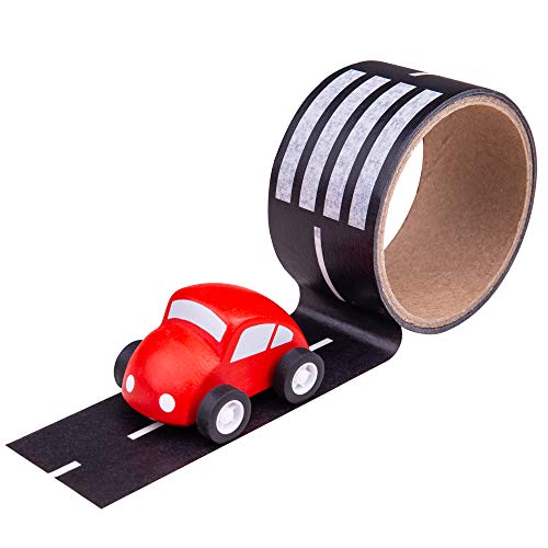 Bigjigs Spielzeug Roadway Spur Aufkleber-Band - Abnehmbarer Spur Autos Fahrzeug von Bigjigs Toys