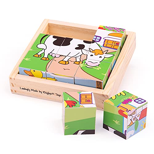 Bigjigs Toys Bilderwürfel-Puzzle - Tiere von Bigjigs Toys