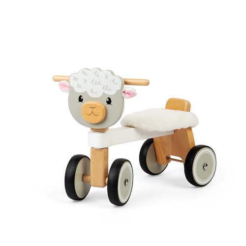 Bigjigs Toys - Fahren mit Schafen - Mein erstes Kleinkindbalchenbike, Holz -Babytrike, Kindertierfahrzeuge, entwickelt grobe motorische Fähigkeiten, Geschenke für Kleinkinder, 18 Monate alt + von Bigjigs Toys