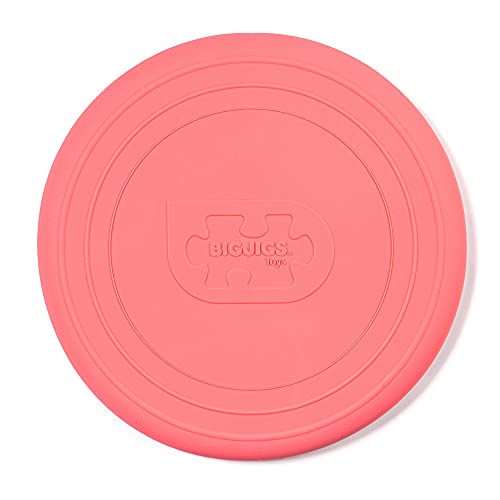 Bigjigs Toys Frisbee Flying Disc (Coral Pink) - Silicone Frisbee for Kids, Quality Flying Saucers, Beach Toys & Garden Toys, Holiday Toys for Toddlers von Bigjigs Toys