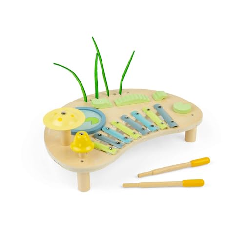 Bigjigs Toys Jungle Music Bench - All in 1 Holz Musikset für Kleinkinder & Kinder, Percussion Sets, Instrumente & Zubehör, Kindergeschenke, Alter 3+ Jahre von Bigjigs Toys