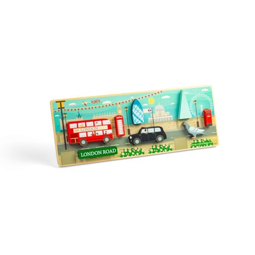 Bigjigs Toys London Chunky Puzzle – 8-teiliges Holzpuzzle für Kleinkinder und Kinder, Kinderspiele und Puzzles, umweltfreundliche Puzzles, ab 12 Monaten von Bigjigs Toys