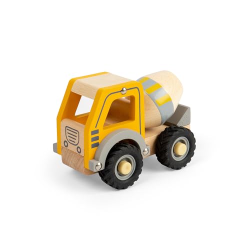 Bigjigs Toys - Mini -Zement -Mixer -LKW - Holzbau -Trucks, Kleinkindspielfahrzeug, Kindersandkasten -Playsets, Geschenke für Kleinkinder, nachhaltig gemacht, 12 Jahre alt von Bigjigs Toys