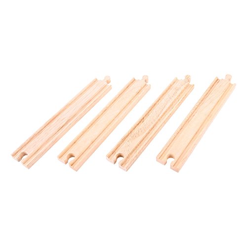 Bigjigs Rail Holzschienen Gerade 21,5cm (Pack von 4) von Bigjigs Rail