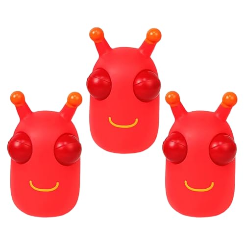 Squeeze Spielzeug 3 Stück, Lustig Anti Stress Spielzeug, Squeeze Ball Popping Out Eyes Squeeze Toys für Erwachsene und Kinder, Mitbringsel Kindergeburtstag gastgeschenke (Rot) von Bigougem