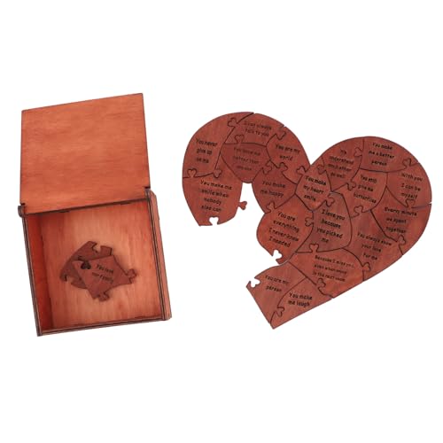 20 Gründe, Warum Ich Dich Liebe, Herzpuzzle aus Holz mit Aufbewahrungsbox für Valentinstagspuzzles, Romantisches von Biitfuu