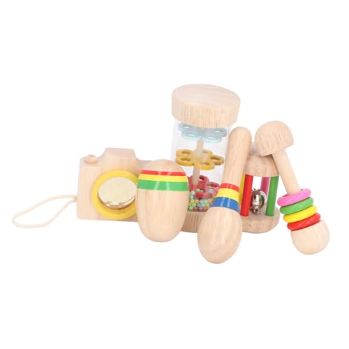 Biitfuu 6-teiliges Baby-Musikinstrumenten-Spielzeugset aus Holz, Sicheres Lindenholz, Früherziehungsspielzeug für die Hand-Auge-Koordination, Sensorische Wahrnehmung von Biitfuu