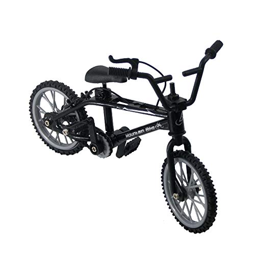 Bikevista Alu Mini Mountainbike Fahrrad Modell für 1/10 RC Crawler Axial SCX10 TRX4 D90 CC01 Dekoration, Schwarz von Bikevista