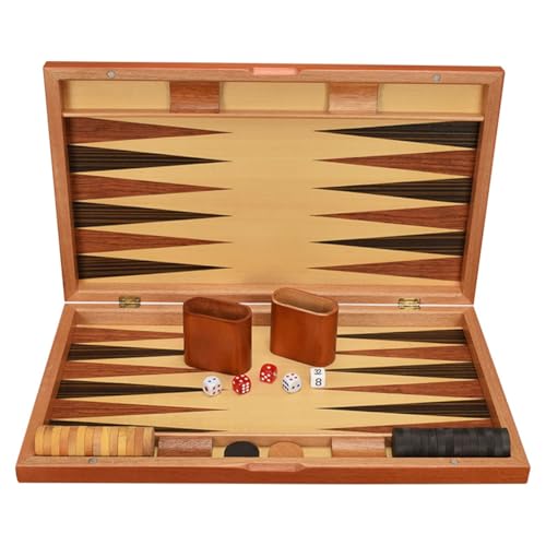 Bikevista Backgammon Western Land War Schachspiel mit Ledertasche, Brettspiel, Reisestrategie-Backgammon-Spielset für Erwachsene von Bikevista