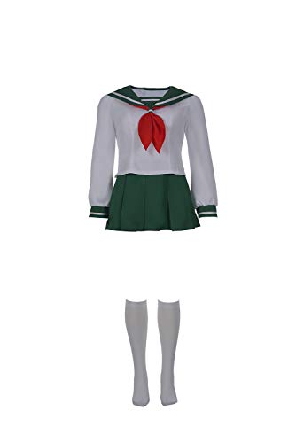 Bilicos Anime Kagome Higurashi Uniform Rock Matrosenanzug Seemann Kleid Outfit Halloween Karneval Cosplay Kostüm (L, Weiß) von Bilicos