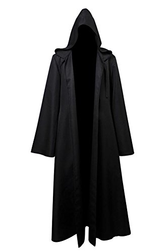 Bilicos Carnival Knight Mittelalter Robe Anakin Cosplay Kostüm nur Cloak Schwarz Herren XXXL von Bilicos