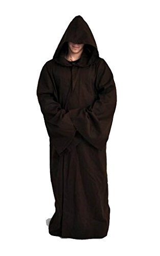 Bilicos Carnival Knight Mittelalter Robe Kenobi Obi Wan Kostüm Cosplay Braun nur Cloak Umhang Herren 4XL von Bilicos