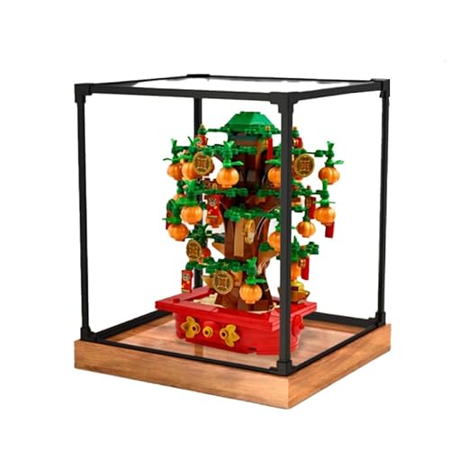 BilliColors Acryl-Vitrine für Lego 40648, anwendbar für Geldbaum-Design-Schaukasten, Geschenk (nur Vitrine) (Holzboden + Rand aus Legierung) von BilliColors