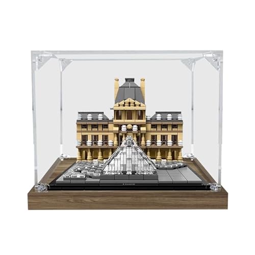 BilliColors Acryl-Vitrine für Lego Architecture 21024, anwendbar für Louvre entworfene Schaukasten, Geschenk (nur Vitrine) (Holzboden 2) von BilliColors