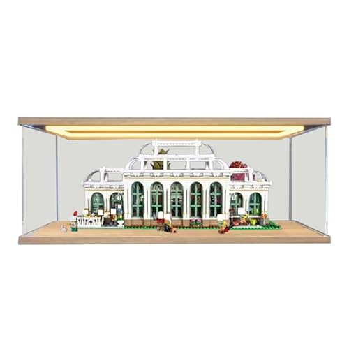 BilliColors Acryl-Vitrine für Lego City 21353, anwendbar für den botanischen Garten, als Geschenk (nur Vitrine) (Holzboden + Hintergrund) von BilliColors